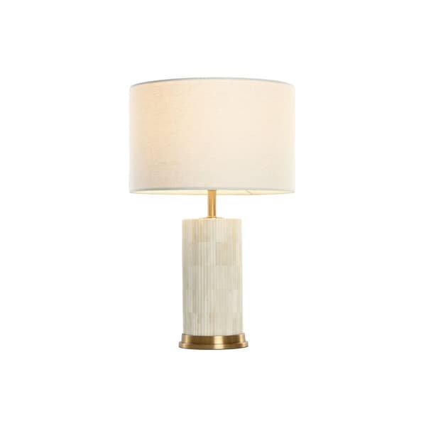 Bordlampe Home ESPRIT Hvit Beige Gyllen 50 W 220 V