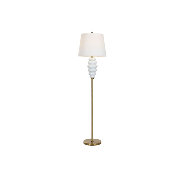 Gulvlampe Home ESPRIT Hvit Gyllen 220 V 43 x 43 x 170 cm