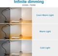 Miniatyrbild 2 av 4: Flexibel 360° klämbordslampa, 40 LED med 3 ljusstyrkenivåer, modern svart design