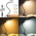 Miniatyrbild 2 av 6: Skrivbordslampa med 360° Flexibel Klämma 40cm – 3 Läge &amp; 10 Justerbara Ljusstyrkor, USB Klämbar för Kontor/Studie (Ögonskydd)