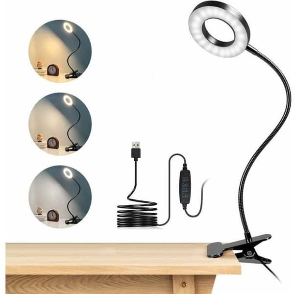 Bordslampa LED Klämma 48LED 3 Lägen, USB