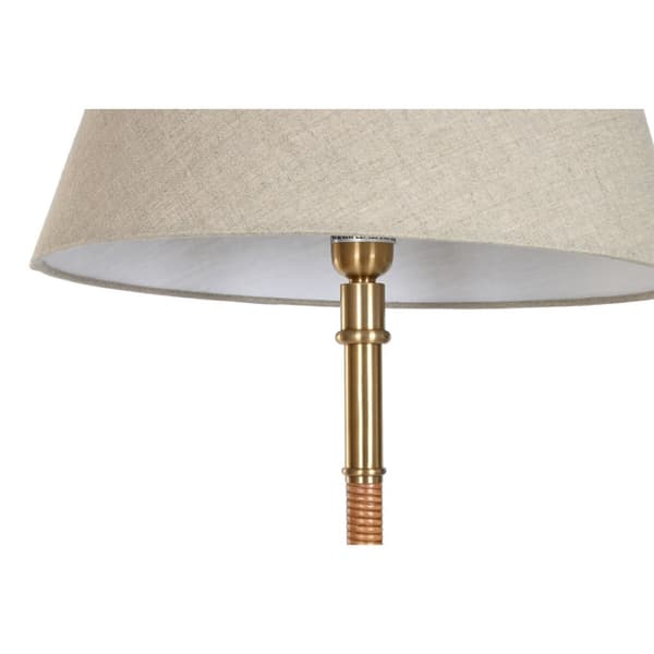 Golvlampa Home ESPRIT Beige Gyllene Naturell 50 W 220 V 42 x 42 x 154 cm