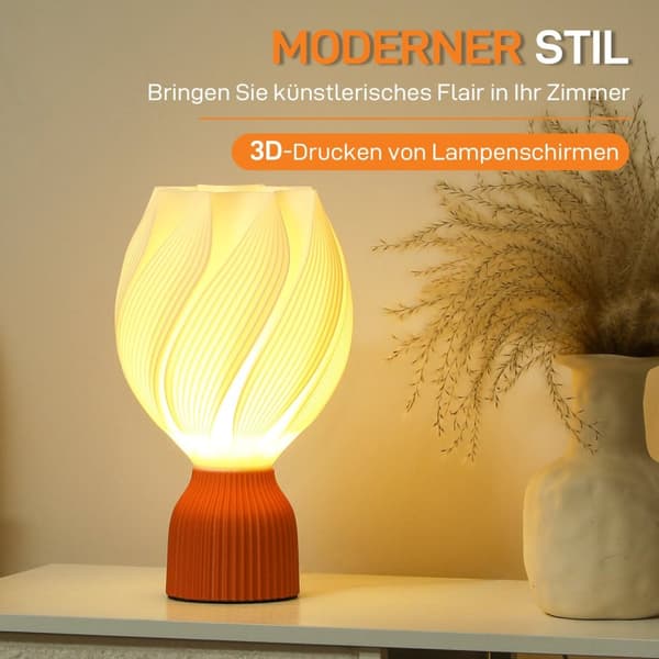 Rootz 3D -tryckt lampa - bordslampa - LED -lampa - energieffektiv - 16,5L x 16,5b x 28h cm - vit