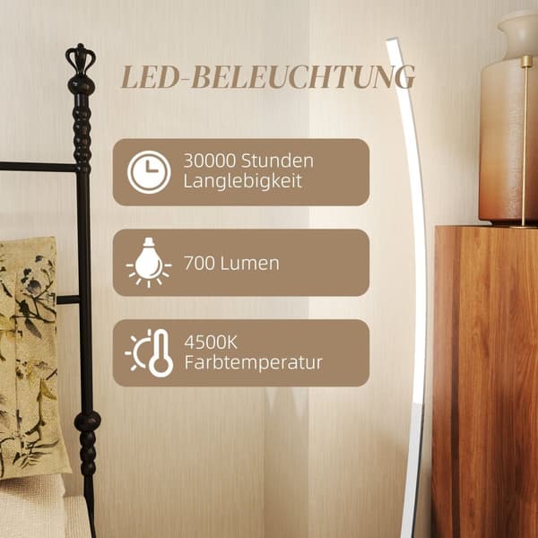 Rootz LED -baslampa - Modern golvlampa - Dimble Light - Foot Switch Control - 46cm x 25cm x 147 cm