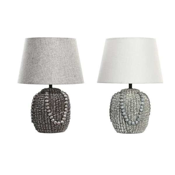 Bordslampa DKD Home Decor Svart Tyg Polyester Grön Stengods 220 V 50 W (24 x 24 x 34 cm) (2 antal)