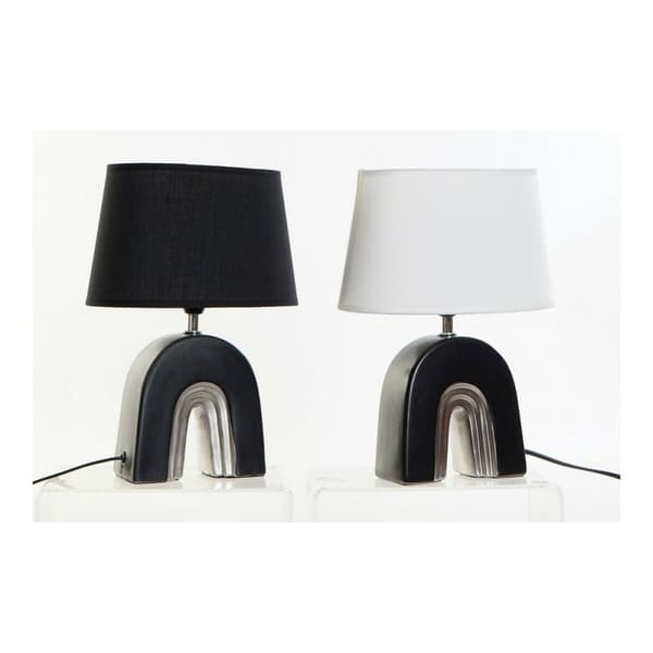 Bordslampa DKD Home Decor Keramik Svart Polyester (20 x 20 x 31 cm) (2 pcs)