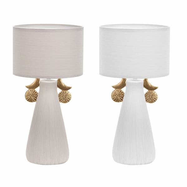 Bordslampa DKD Home Decor Keramik Polyester (22 x 22 x 44 cm) (2 antal)