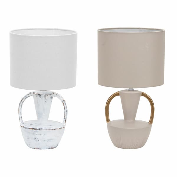 Bordslampa DKD Home Decor Keramik Polyester 50 W (20 x 20 x 35 cm) (2 antal)