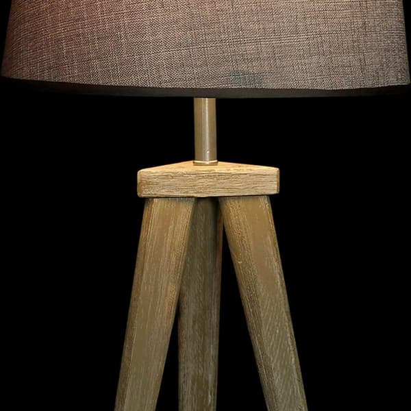 Bordslampa DKD Home Decor Blad Grå Brun linne 250 V 60 W Furu (30 x 30 x 57.5 cm) (2 pcs)
