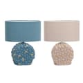 Miniatyrbild 1 av 3: Bordslampa DKD Home Decor Blå Gyllene Brun Tyg Polyester Stengods 220 V 50 W (24 x 15 x 34 cm) (2 antal)