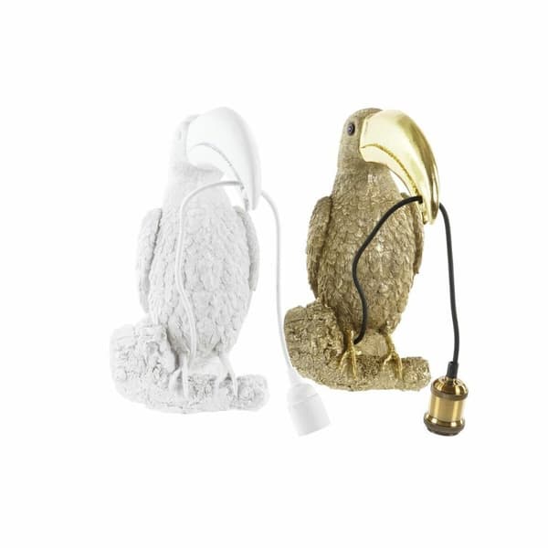 Vegglampe DKD Home Decor Gyllen Hvit Harpiks 220 V 50 W (26 x 19,5 x 44 cm) (2 enheter)