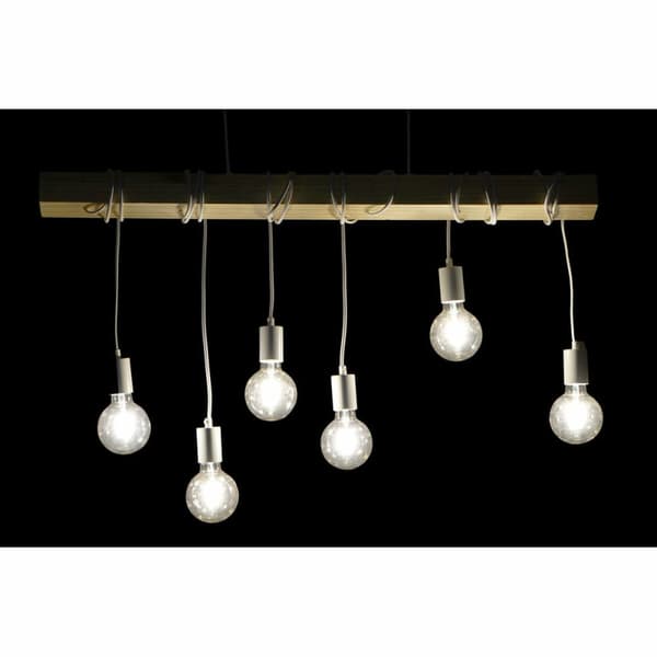 Taklampa DKD Home Decor Svart Metall Trä Vit 220 V 50 W (100 x 7 x 160 cm) (2 pcs)