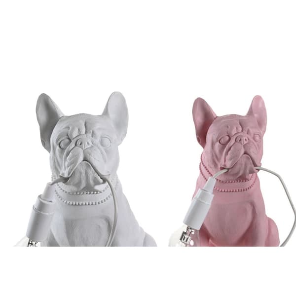 Pöytälamppu DKD Home Decor Pinkki Valkoinen Hartsi 220 V 40 W (25 x 15 x 29 cm) (2 osaa)