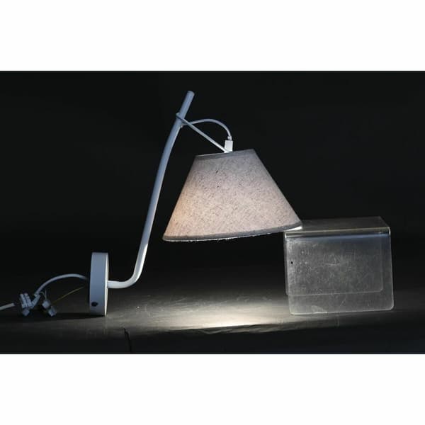 Væglampe DKD Home Decor Gylden Metal Hør Hvid 50 W Moderne (22 x 32 x 37 cm) (2 enheder)