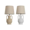 Pikkukuva 1 / 4: Pöytälamppu Home ESPRIT Valkoinen Beige Keraminen 50 W 220 V (2 osaa)