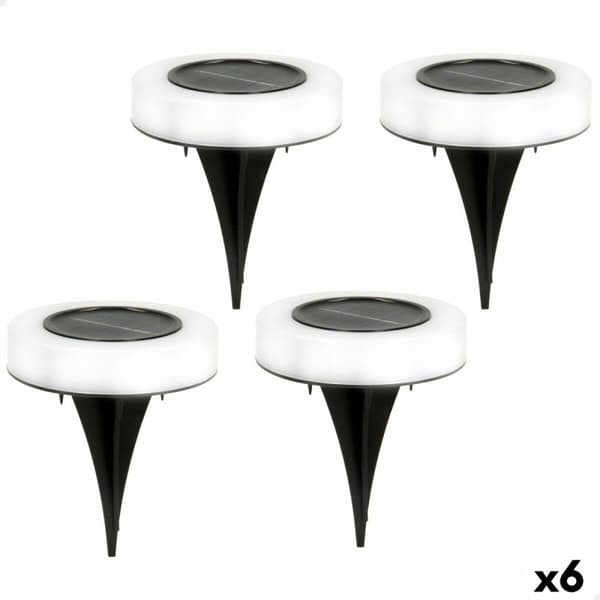Uppsättning med solcellsstav Aktive 4 Delar ABS 10,5 x 12,5 x 10,5 cm (6 antal)