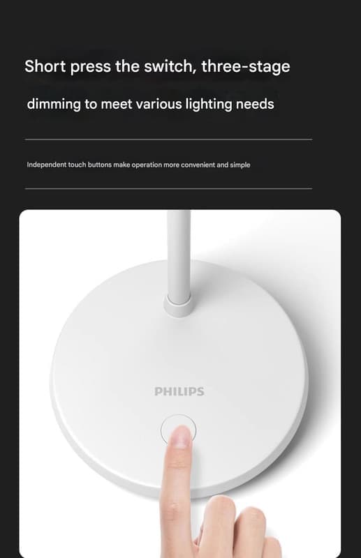 Philips P3 ögonskyddande studielampa skrivbord sänglampa sovsal student laddningsbar liten bordslampa ny