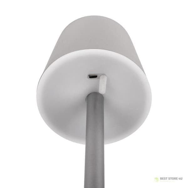 V-TAC 3W LED Nattlampa Skrivbordslampa Laddningsbar Dimbar Grå VT-7703 4000K 70lm