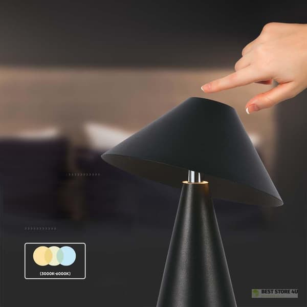 V-TAC 3W LED Natlampe Skrivebordslampe 24cm USB Opladning Dæmpbar Sort VT-1051 3000K-6000K 200lm