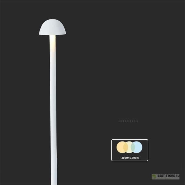 V-TAC 3W LED Nattlampa Skrivbordslampa 29cm USB Laddning Dimbar Vit VT-1073 3000K-6000K 130lm