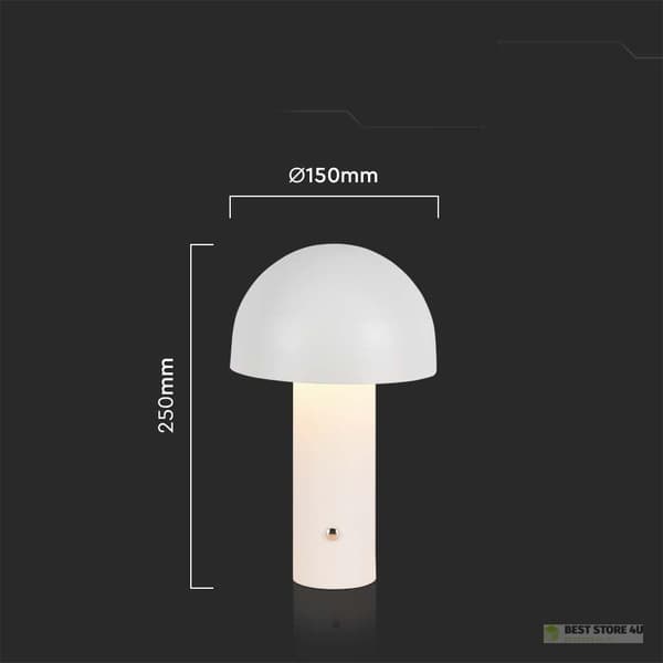 V-TAC 1W LED Natlampe Skrivebordslampe 25cm USB Opladning Dæmpbar Hvid VT-1047 3000K-6000K 200lm
