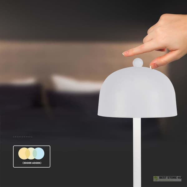 V-TAC 3W LED-yövalo pöytävalaisin 30cm USB-lataus himmennettävä valkoinen VT-1052 3000K-6000K 200lm