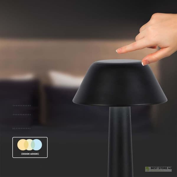V-TAC 2W LED Nattlampa Skrivbordslampa 23cm USB Laddning CCT Dimning Svart VT-7566 3000K-6000K 40lm