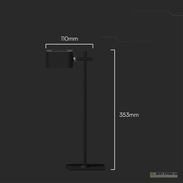 V-TAC Skrivbordslampa 4in1 35cm Vägglampa Klämma Ficklampa 3W LED CCT Svart VT-10115 3000K-6000K 300lm