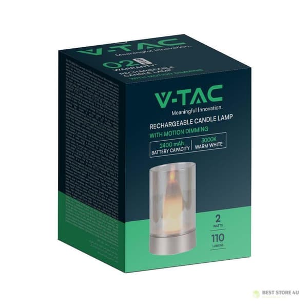 Natlampe Stearinlys V-TAC 3W LED USB-opladning Dæmpbar Guld VT-7564 3000K 110lm