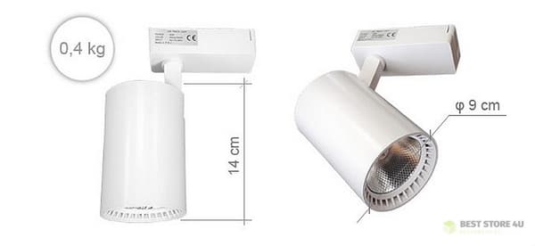 LED-myymälävalaisin yksivaiheinen kiskovalaisin valkoinen 30 W 2250 lm neutraali valo 4000 K