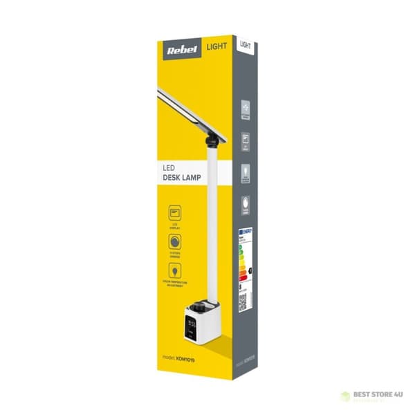 Skrivebordslampe med ur