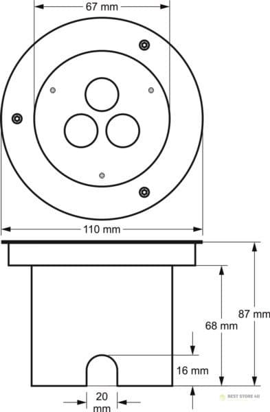 Sibar 3*1W 4000K LED jordlampe