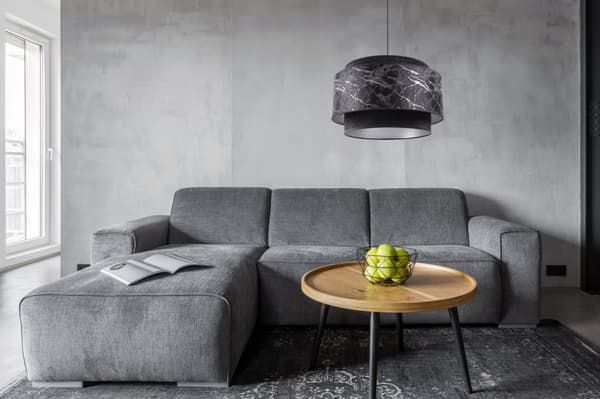 LOFTSLAMPE HÆNGENDE LYSELYSE LAMPESKÆRM SORT