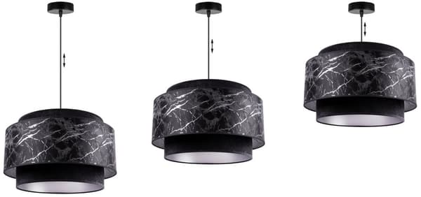 LOFTSLAMPE HÆNGENDE LYSELYSE LAMPESKÆRM SORT