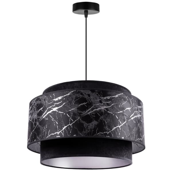 LOFTSLAMPE HÆNGENDE LYSELYSE LAMPESKÆRM SORT