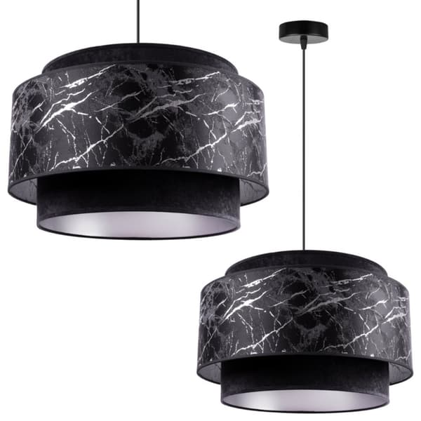 LOFTSLAMPE HÆNGENDE LYSELYSE LAMPESKÆRM SORT