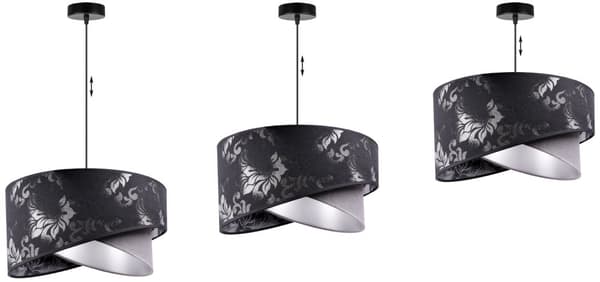 TAKLAMPA HÄNG LJUSKRAKA GLAMOUR SVART