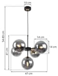 Miniatyrbillede 8 af 9: HÆNGENDE LOFTSLAMPE LYSKELYSE LOFT GLAMOUR SORT