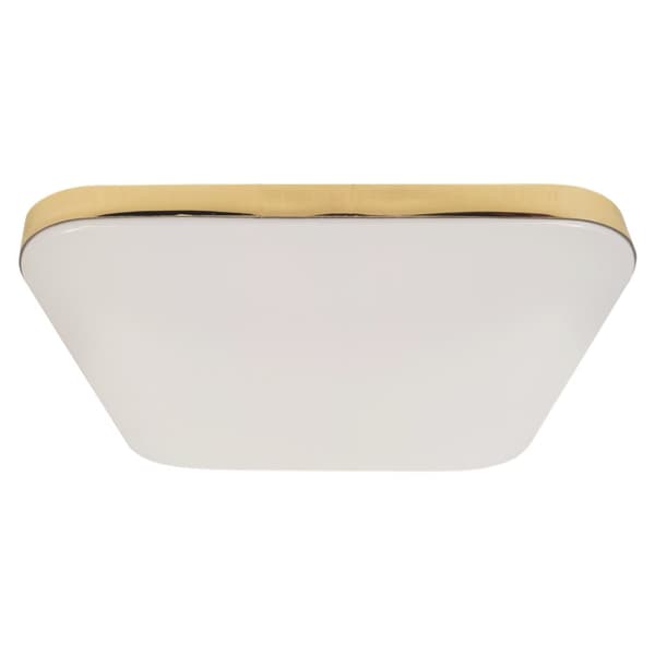 Loftslampe, LED NEMO, hvid, gulddetalje, integreret LED-lys