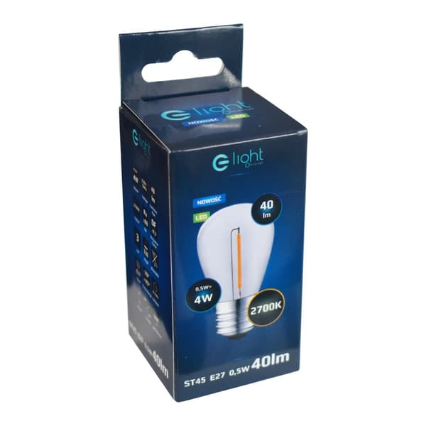 LED FILAMENT Pære E27 0,5W ST45 VARM