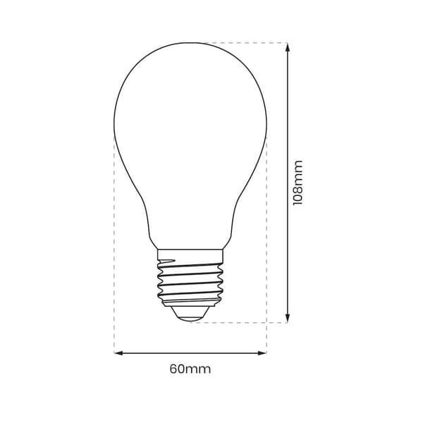 LED FILAMENT GLÖDA E27 8W A60 VARM