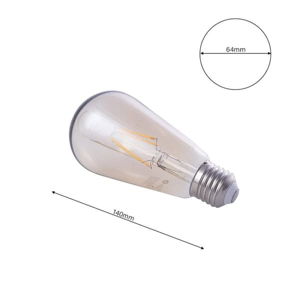 LED DEKORATIV Pære E27 4W ST64 VARM RAV