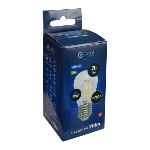 LED FILAMENT GLÖDA E27 1W ST45 VARM