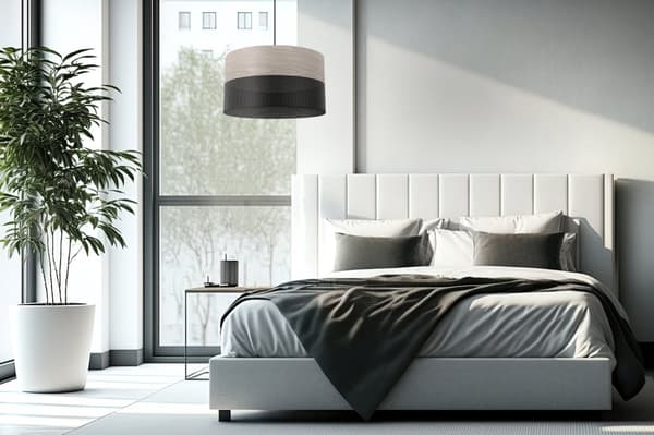 ENKEL HÄNGLAMPA LAMPSKÄRM FANER BLEKT EK 35CM