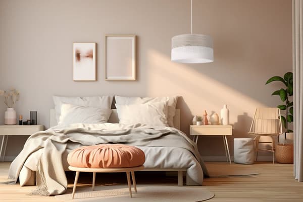 ENKEL HÄNGLAMPA LAMPSKÄRM FANER BLEKT EK 40CM