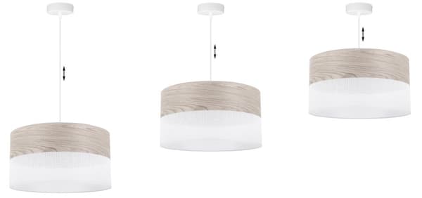 ENKEL HÄNGLAMPA LAMPSKÄRM FANER BLEKT EK 40CM
