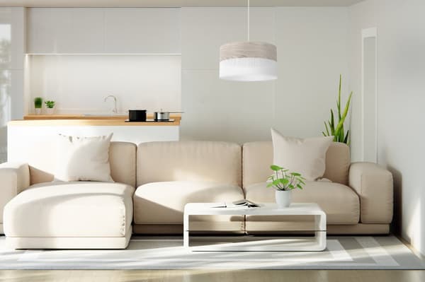 ENKEL HÄNGLAMPA LAMPSKÄRM FANER BLEKT EK 40CM