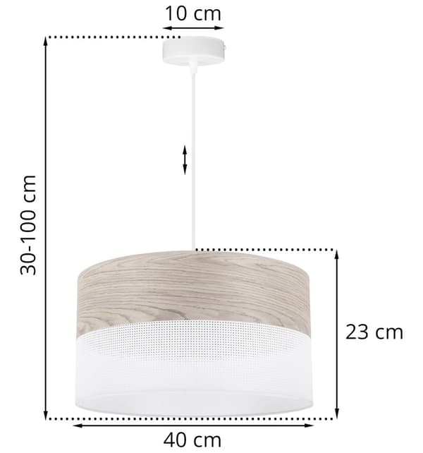 ENKEL HÄNGLAMPA LAMPSKÄRM FANER BLEKT EK 40CM