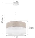 Miniatyrbild 7 av 9: ENKEL HÄNGLAMPA LAMPSKÄRM FANER BLEKT EK 40CM