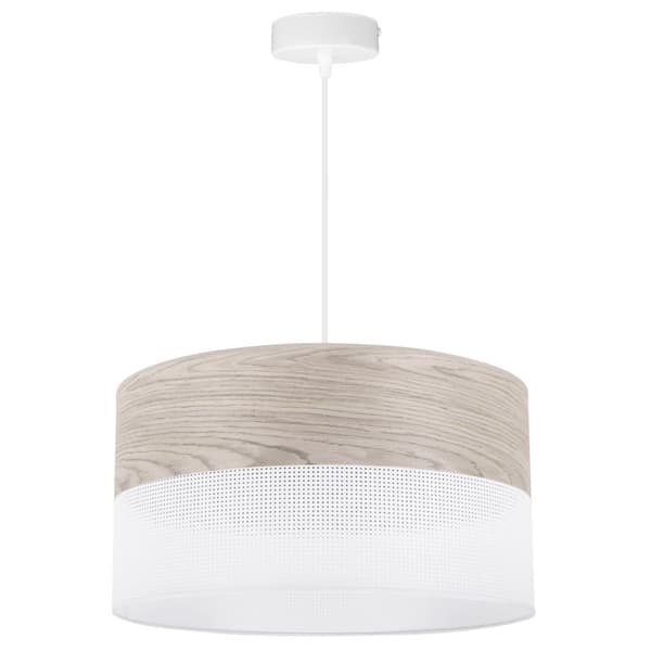 ENKEL HÄNGLAMPA LAMPSKÄRM FANER BLEKT EK 40CM
